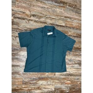 Mens Claiborne Short Sleeve Button Up Shirt Size 3XL Big & Tall New Blue